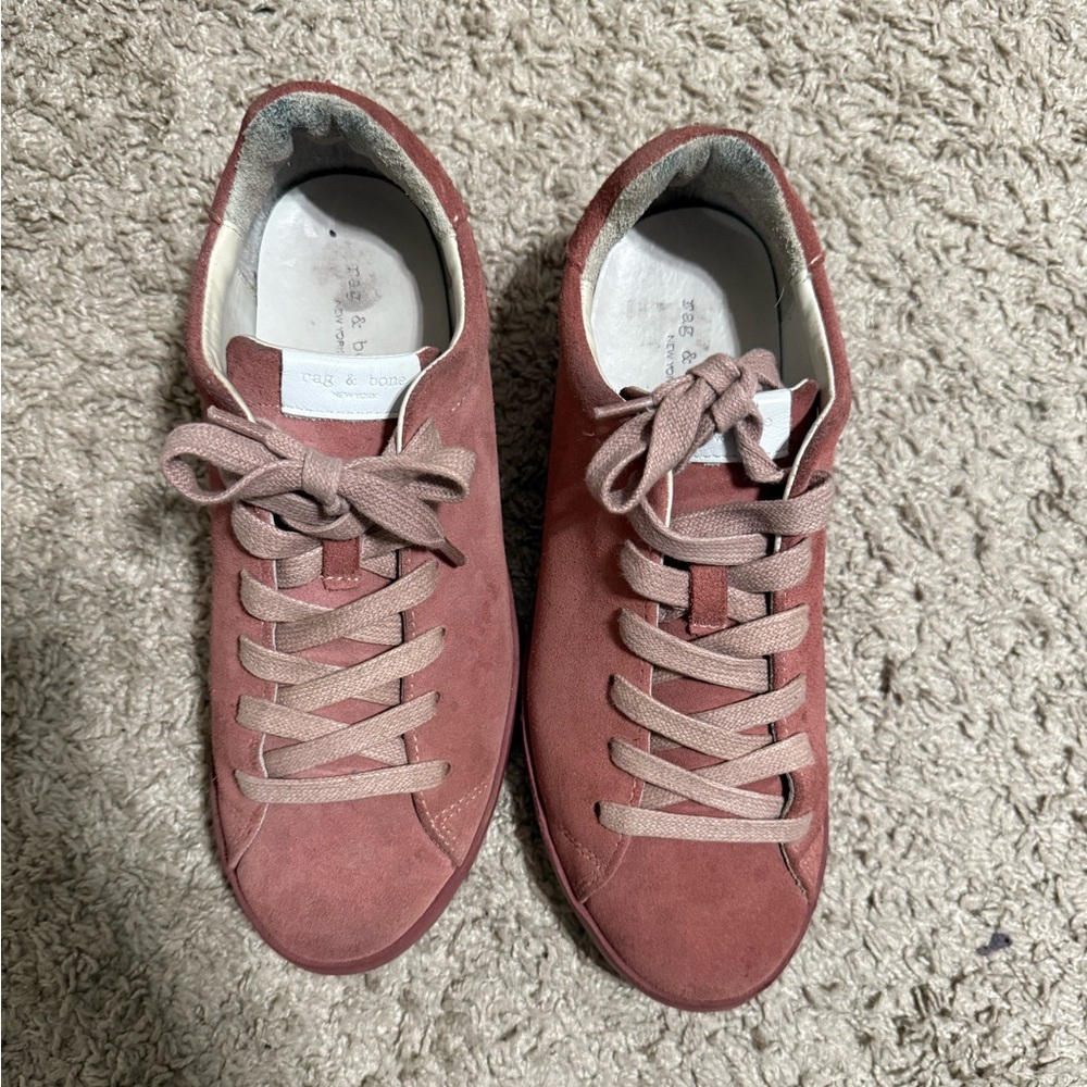 rag & bone  pink suede sneakers 8.5